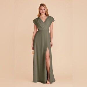 BIRDY GREY Violet Chiffon Dress - Moss Green